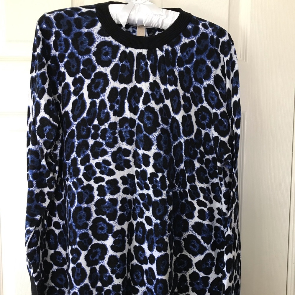 MICHAEL Michael Kors blue leopard sweater